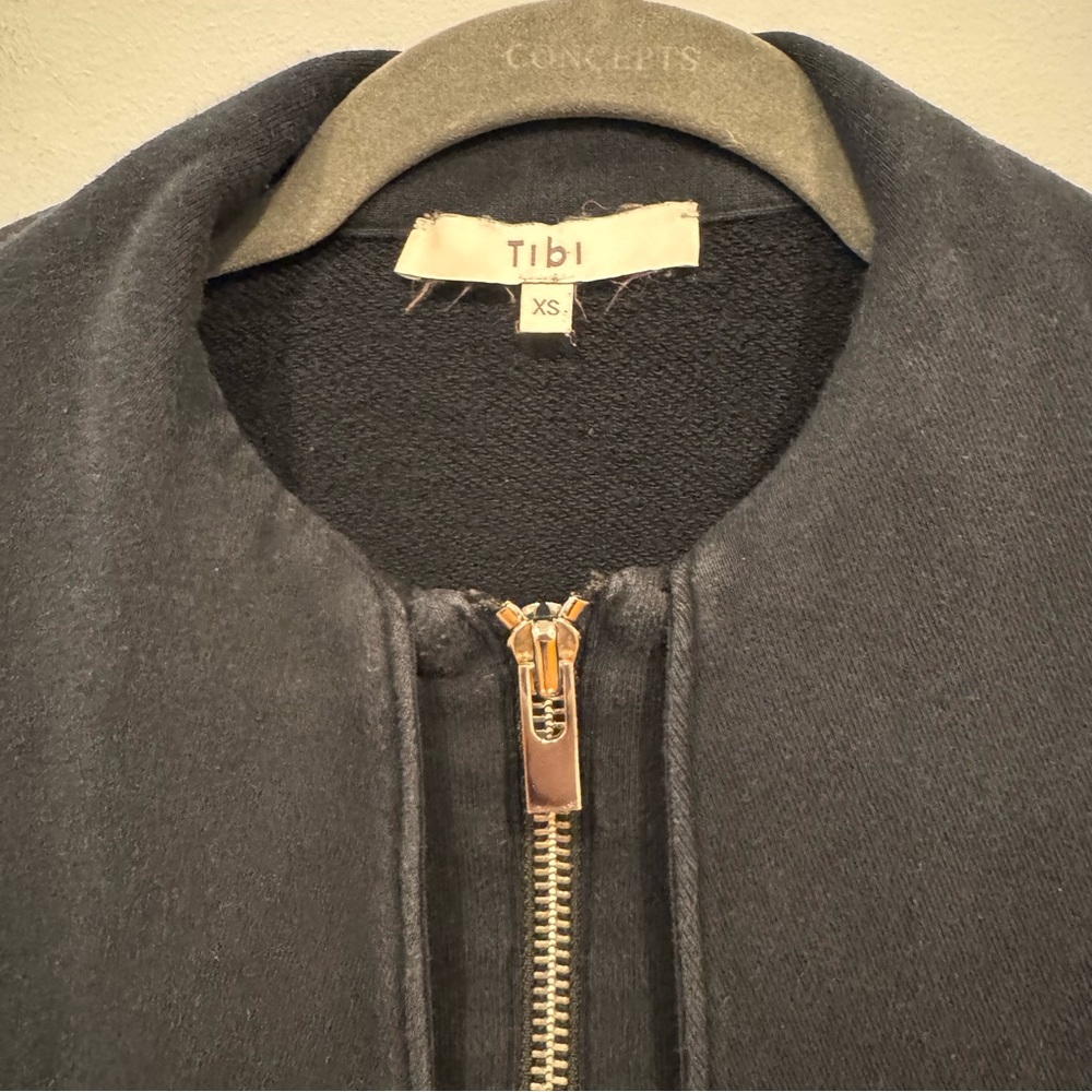 Tibi Terry Flap Sweatshirt Black XS - Picture 4 of 8